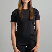 Merino Skins Womens Lite Short Sleeve T-Shirt (Black)