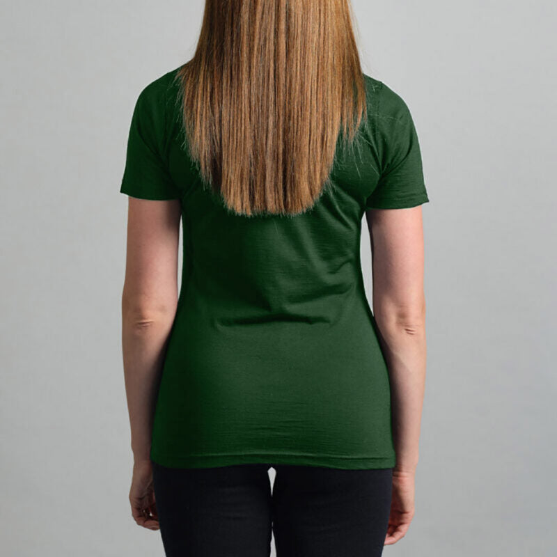Merino Skins Womens Lite Short Sleeve T-Shirt (Green)
