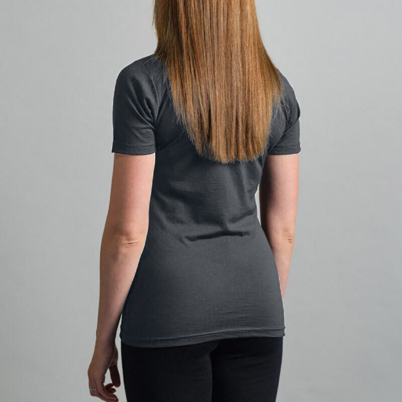 Merino Skins Womens Lite Short Sleeve T-Shirt (Grey)