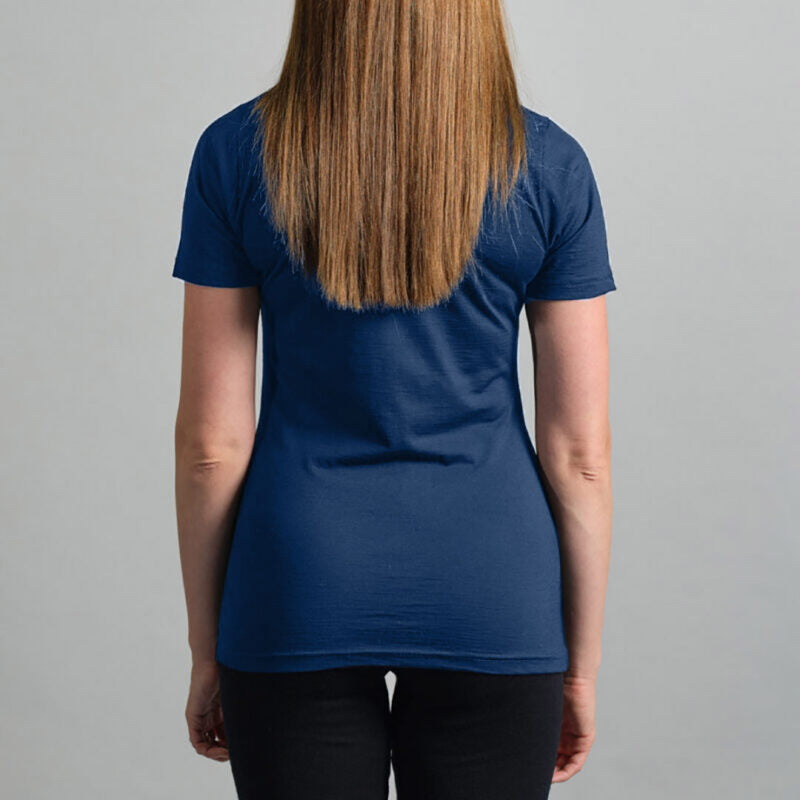 Merino Skins Womens Lite Short Sleeve T-Shirt (Navy)