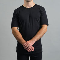 Merino Skins Mens Lite Short Sleeve T-Shirt (Black)