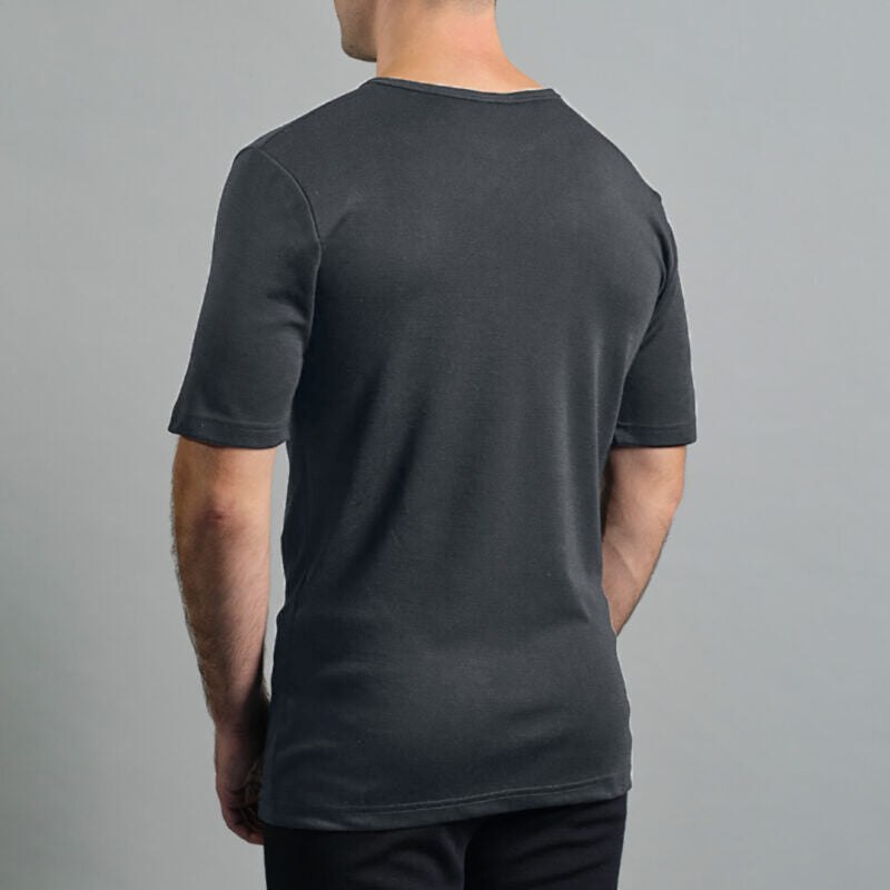 Merino Skins Mens Lite Short Sleeve T-Shirt (Grey)