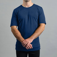 Merino Skins Mens Lite Short Sleeve T-Shirt (Navy)