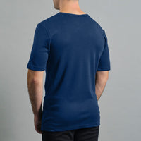 Merino Skins Mens Lite Short Sleeve T-Shirt (Navy)