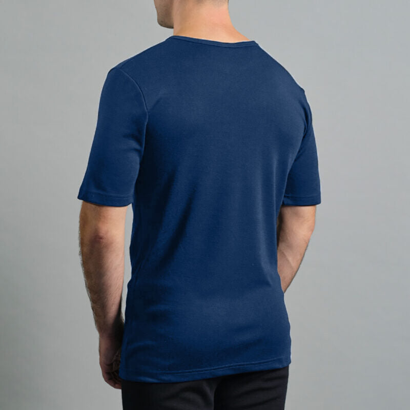 Merino Skins Mens Lite Short Sleeve T-Shirt (Navy)