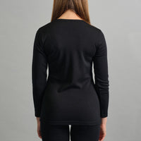 Merino Skins Womens Lite Long Sleeve T-Shirt (Black)