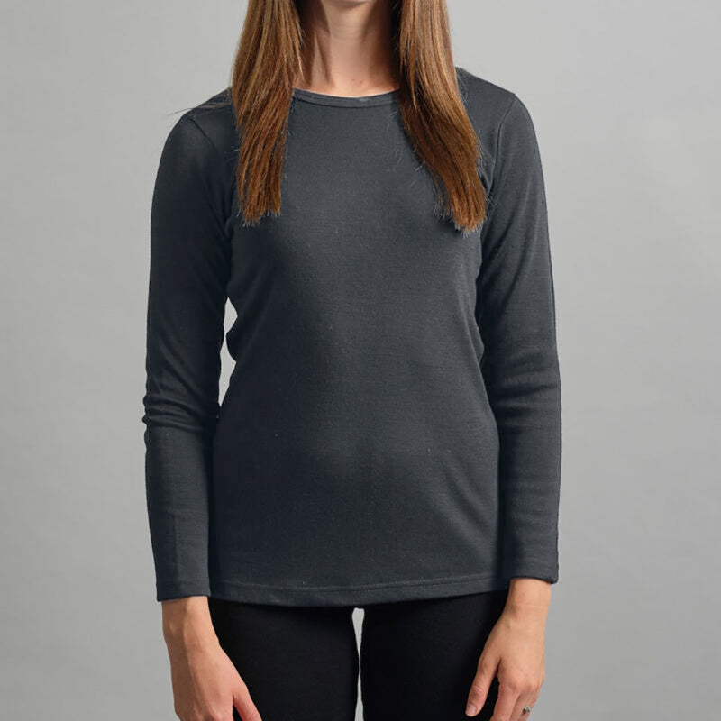 Merino Skins Womens Lite Long Sleeve T-Shirt (Grey)