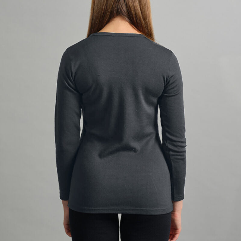 Merino Skins Womens Lite Long Sleeve T-Shirt (Grey)