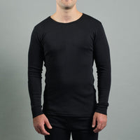 Merino Skins Mens Lite Long Sleeve T-Shirt (Black)