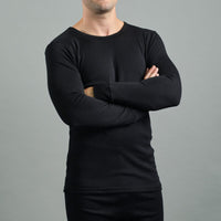 Merino Skins Mens Lite Long Sleeve T-Shirt (Black)