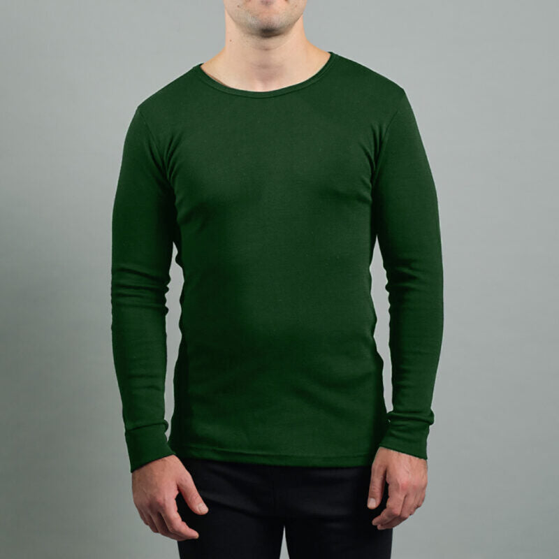 Merino Skins Mens Lite Long Sleeve T-Shirt (Green)
