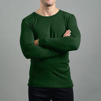 Merino Skins Mens Lite Long Sleeve T-Shirt (Green)