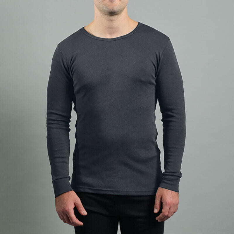 Merino Skins Mens Lite Long Sleeve T-Shirt (Grey)