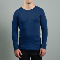 Merino Skins Mens Lite Long Sleeve T-Shirt (Navy)