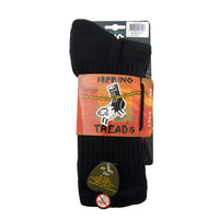 Merino Treads Allday Feet Socks With Black Inner in Midnight Black