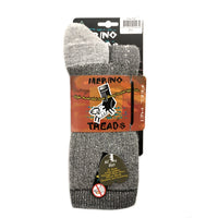 Merino Treads Allday Feet Socks With White Inner in Black