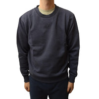Front of model wearing Navy Milton Mens Crew Neck Top