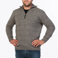 Front of MKM Mens Marlborough Jumper in Beige