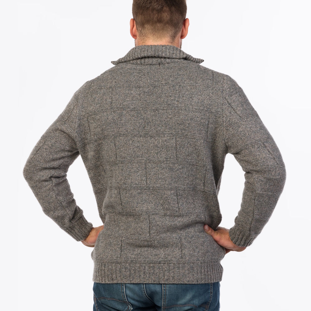 Back of MKM Mens Marlborough Jumper in Beige