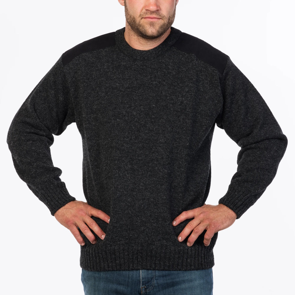 Front of MKM Mens Ultimate Pullover in Coal