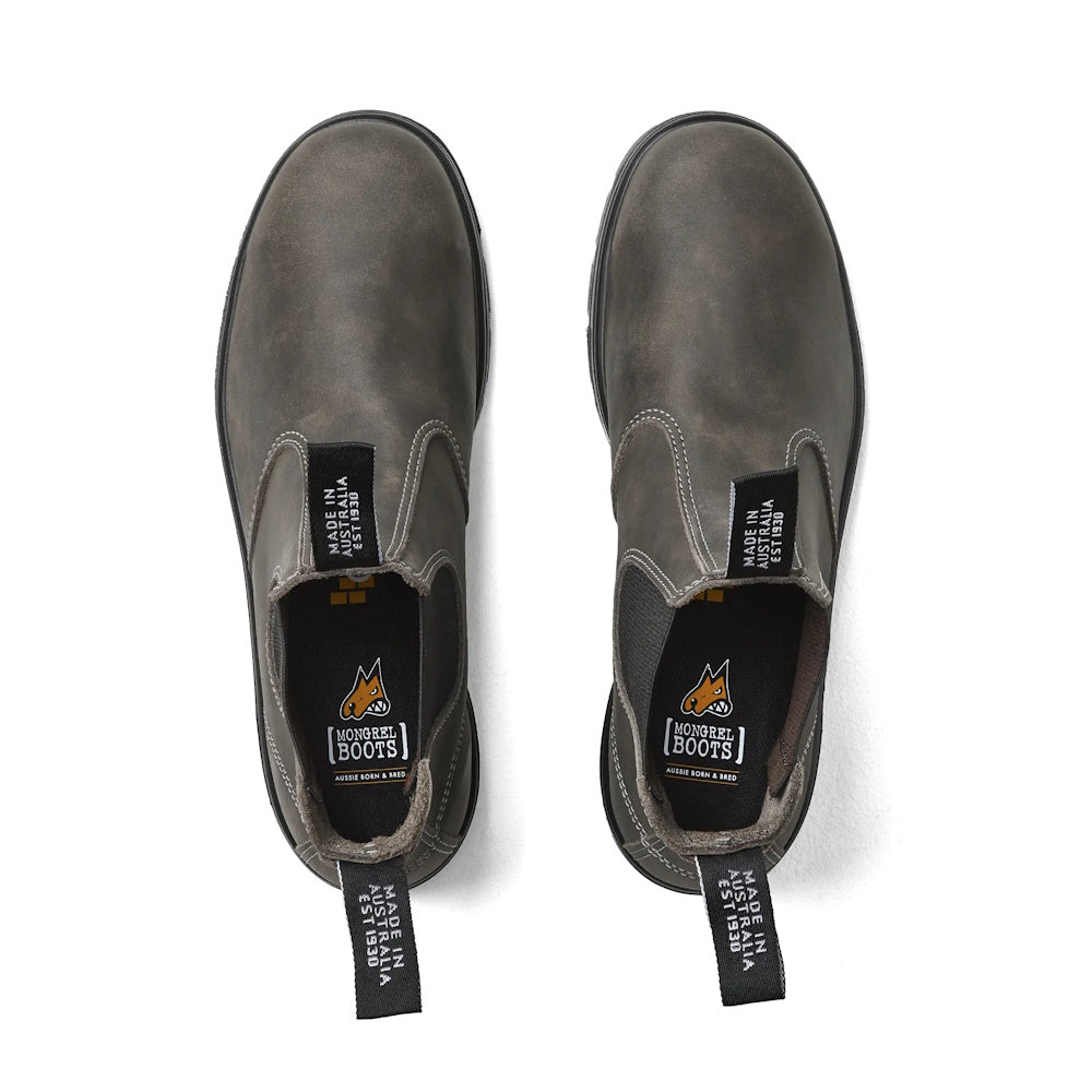 Top down of Cloudy Grey Mongrel K9 Elastic Sided Boots