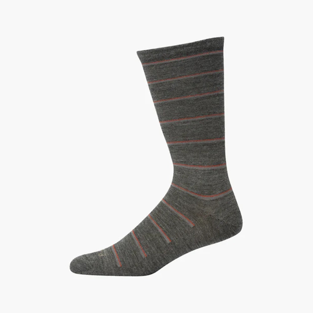 Pussyfoot Men's Merino Non-Tight Striped Health Grey Sock