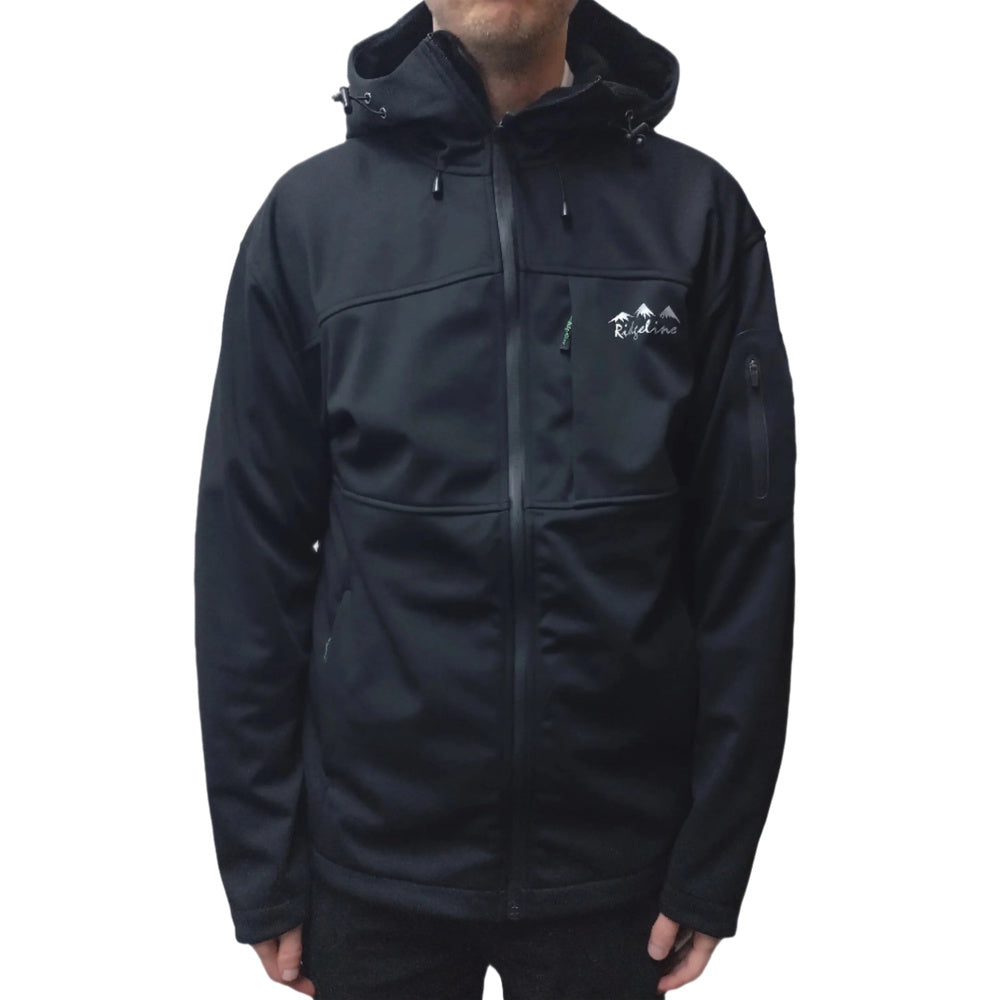 Ridgeline Ascent Black jacket with a brand logo on chest