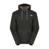 Deep Forest Green Ridgeline Men's Ballistic Fleece hoodie with a zip-neck, adjustable hood, thumb loops, and a kangaroo pocket.