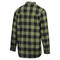 Back of Ridgeline Organic Check Long Sleeve Shirt in Olive