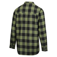 Back of Ridgeline Organic Check Long Sleeve Shirt in Olive