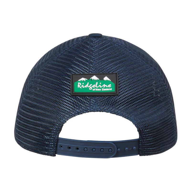 Back of Navy Ridgeline RLNZ Trucker Cap