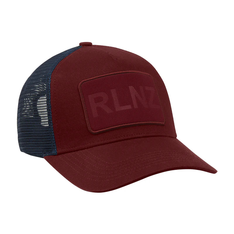 Front of Rhubarb Ridgeline RLNZ Trucker Cap