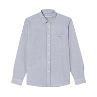 R.M.Williams Mens Collins Button Down Long Sleeve Shirt (Navy/White)