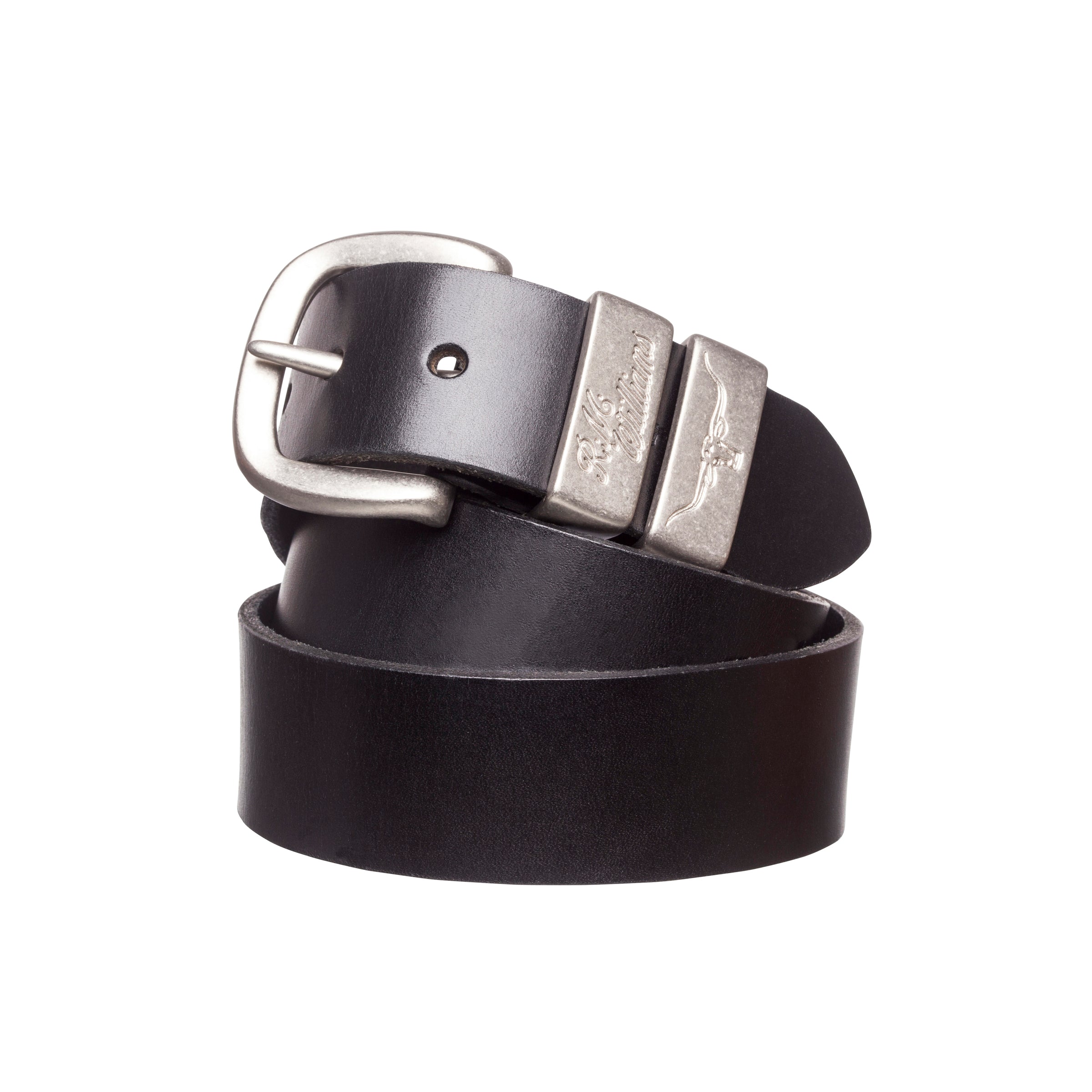 R.M.Williams 1.5 Inch Solid Hide Work Belt in Black
