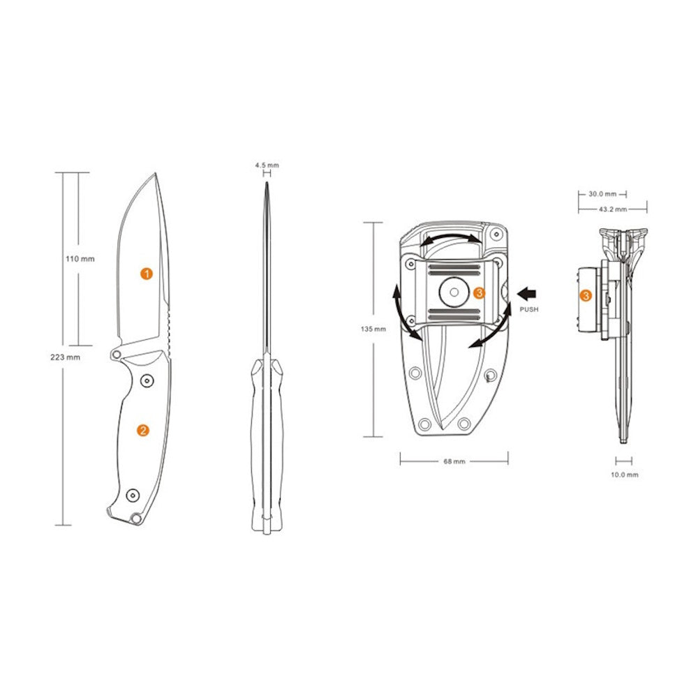 Ruike Knives F118-G Jager Fixed Blade Knife