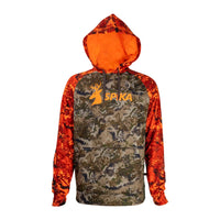 Front view of Spika Men's GO Classic Hoodie in Biarri Blaze Camo