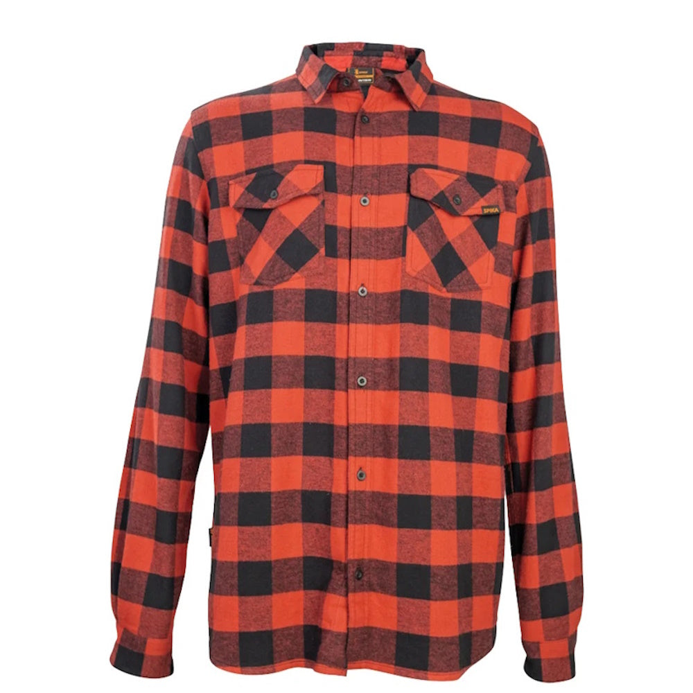 Front view of Spika Men's GO Casual Check Shirt in Red