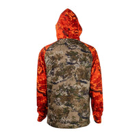 Back view of Spika Men's GO Classic Hoodie in Biarri Blaze Camo