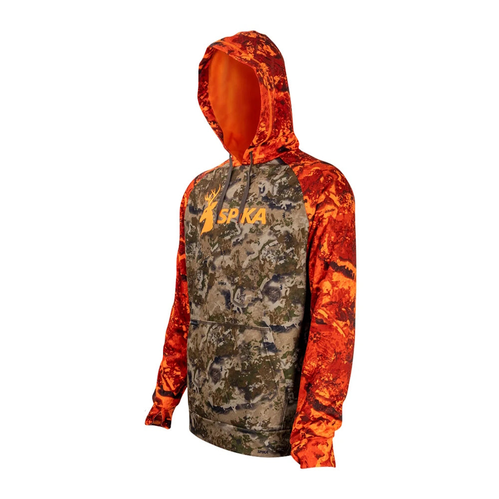 Side view of Spika Men's GO Classic Hoodie in Biarri Blaze Camo
