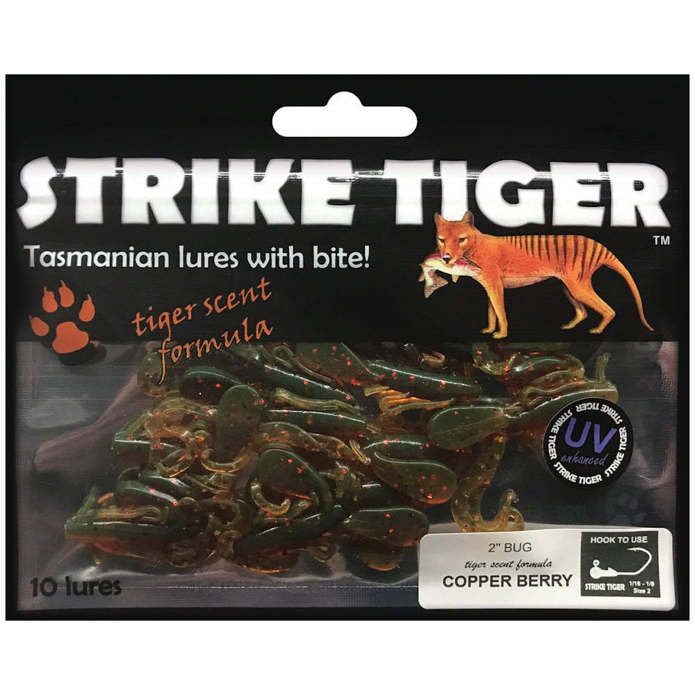 Strike Tiger Lure Bug (2 Inch X 10 Pack) in Copper Berry
