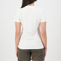 Back of Swanndri Womens Traverse Printed Tee in White