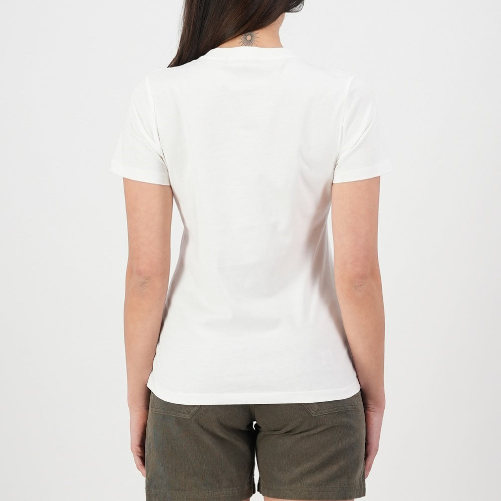 Back of Swanndri Womens Traverse Printed Tee in White