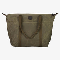Green Swanndri Queenstown Canvas Tote Bag with two handles and a laptop compartment