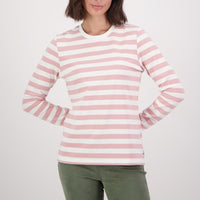 Swanndri Womens Papamoa Long Sleeve Stripe T-Shirt