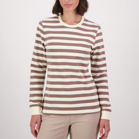 Swanndri Womens Papamoa Long Sleeve Stripe T-Shirt