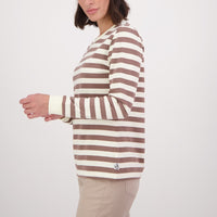 Swanndri Womens Papamoa Long Sleeve Stripe T-Shirt
