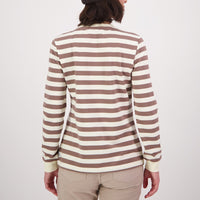 Swanndri Womens Papamoa Long Sleeve Stripe T-Shirt