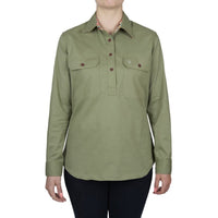 Thomas Cook Womens Stretch Drill Half Placket Long Sleeve Shirt