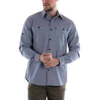 Front of Thomas Cook Mens Gibson Adventure Long Sleeve Shirt in Navy