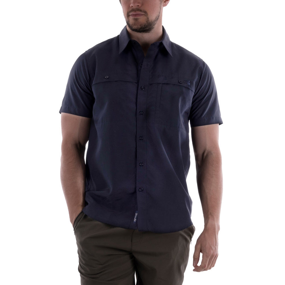 Front of Navy Thomas Cook Mens Mitchell Adventure Short Sleeve Shirt